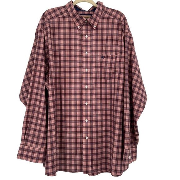 Ariat Wrinkle Free Lincoln Classic Long Sleeve Plaid Shirt 3XL - Picture 1 of 9